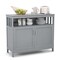 Costway Kitchen Buffet Server Sideboard Storage Cabinet with 2 Doors & Shelf White/Black/Gray